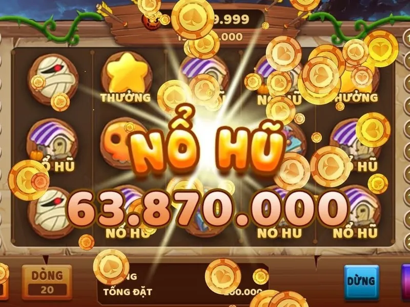Hình ảnh động về vòng quay miễn phí, màn hình bonus game và một chiến thắng jackpot lớn